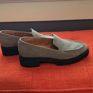 Gray Suede Franco Sarto Loafers
